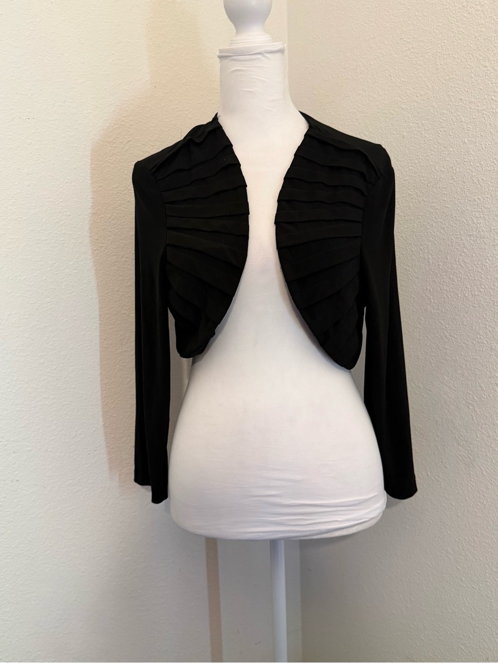 Vtg 90s J.R. Nites Pleated Cropped Bolero Shrug L